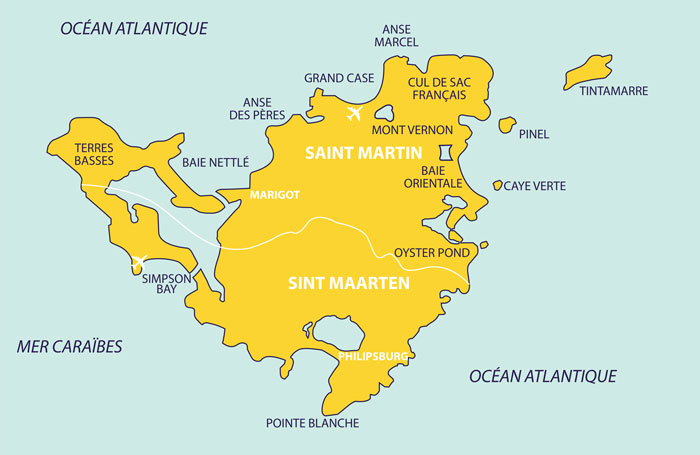 Carte Île Saint-Martin Irma